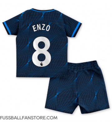 Chelsea Enzo Fernandez #8 Replik Auswärtstrikot Kinder 2023-24 Kurzarm (+ Kurze Hosen)